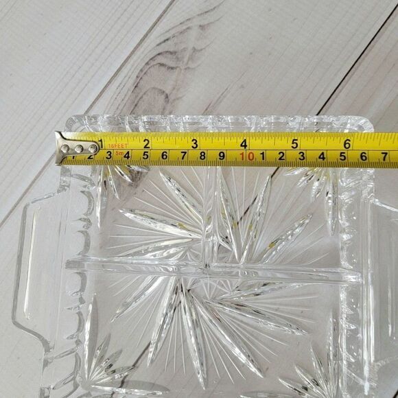 3 Section Crystal Dish Butter Dish - Picture 7 of 12